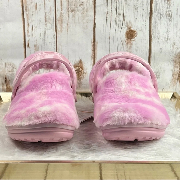 NEW CROCS Classic Fur Sure Pink Clog - Picture 4 of 9